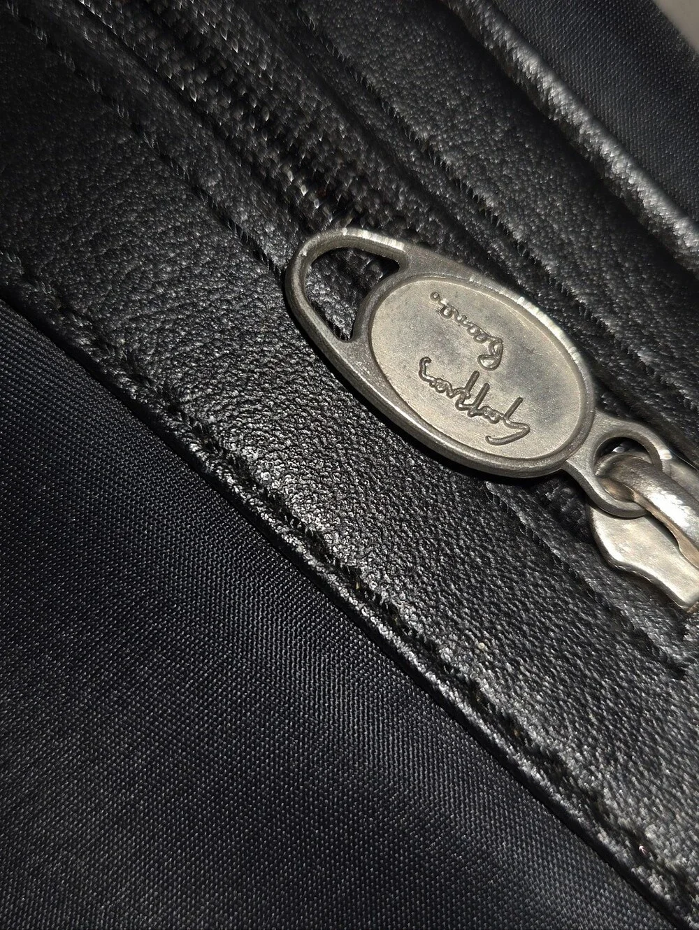 Geoffrey Beene Black Leather Messenger Briefcase Laptop Bag